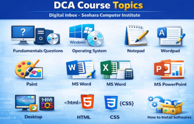 DCA Course Training at Digital Inbox Seohara Computer Institute with basic computer modules and software learning